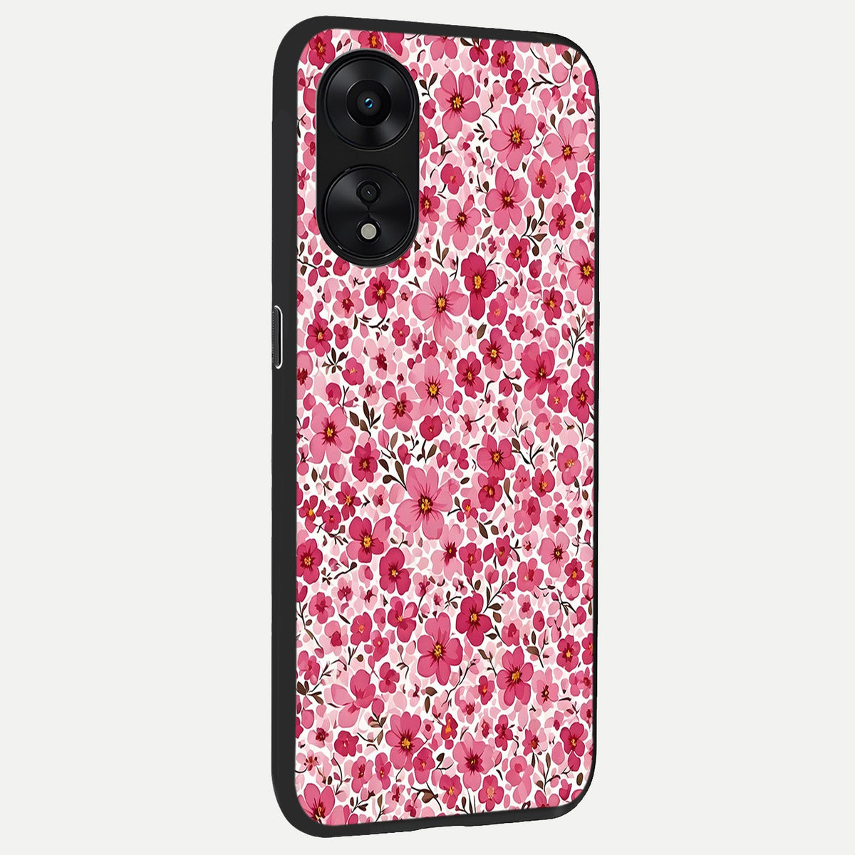 Cherry Blossom Charm back cover For Oppo A78 5G slim fit glass case with vibrant aesthetic design