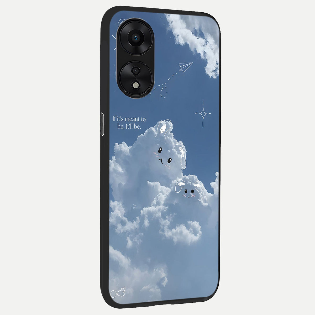 Cloud Bunny Dreams back cover For Oppo A78 5G slim fit glass case with vibrant aesthetic design