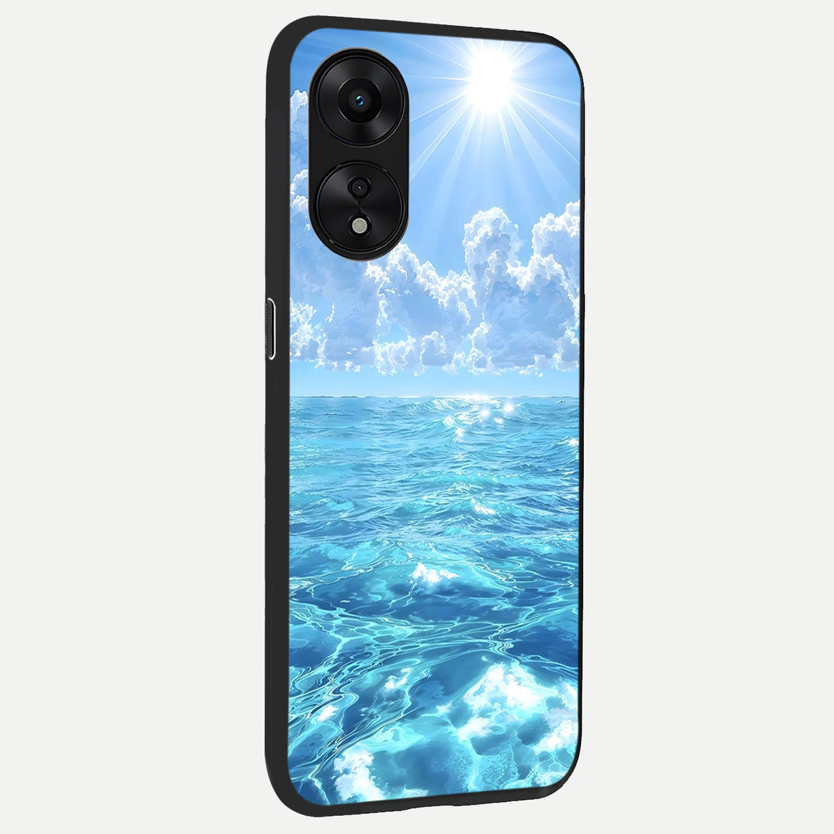 Endless Ocean Horizon back cover For Oppo A78 5G slim fit glass case with vibrant aesthetic design