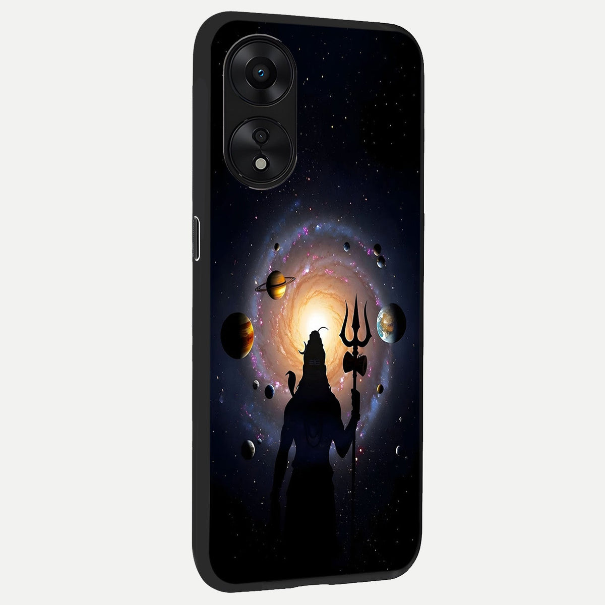 Galactic Shiva Vision back cover For Oppo A78 5G slim fit glass case with vibrant aesthetic design