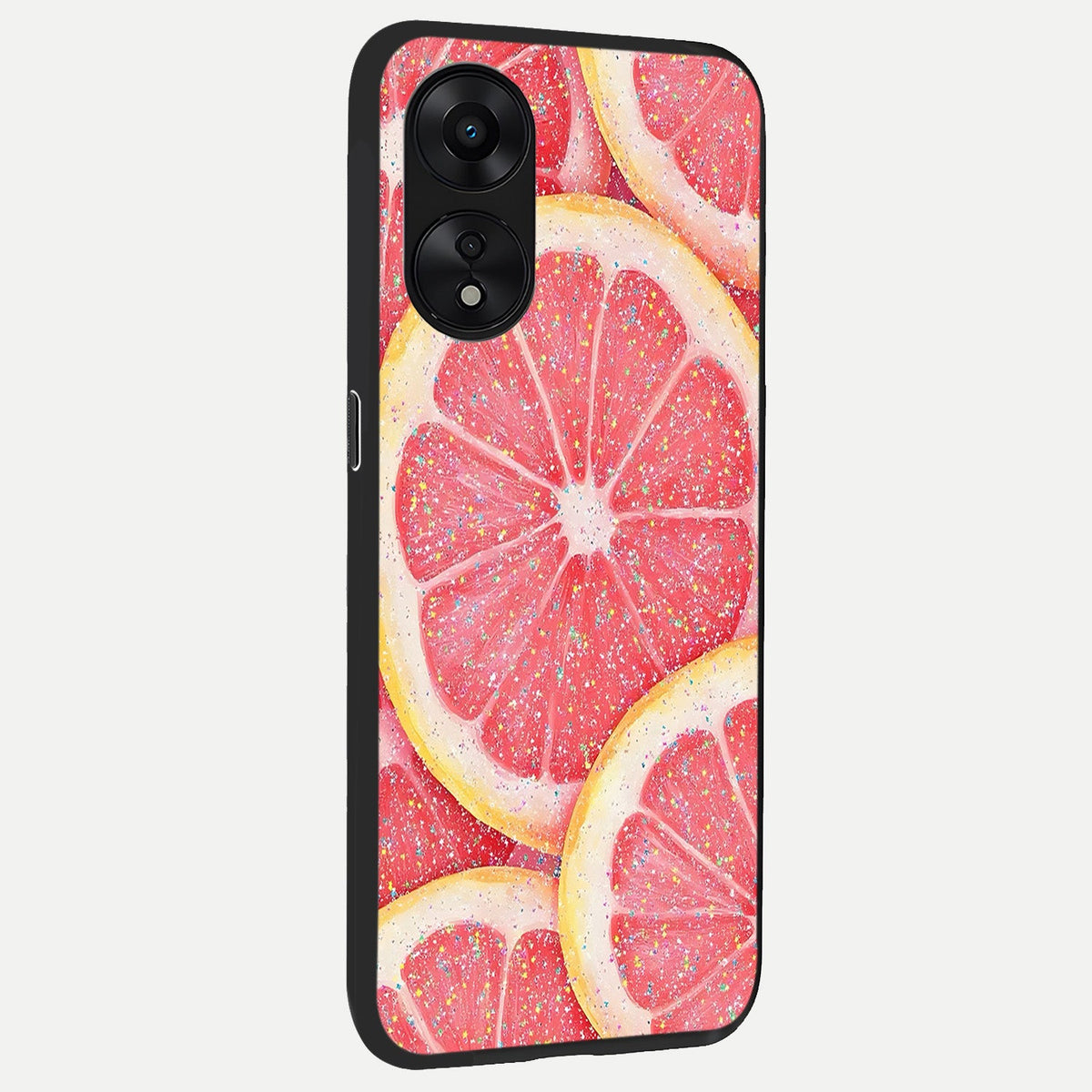 Glitter Grapefruit back cover For Oppo A78 5G slim fit glass case with vibrant aesthetic design
