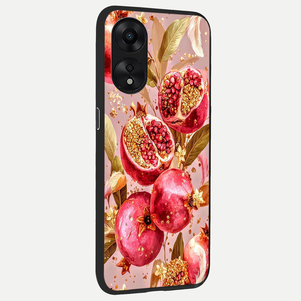 Golden Bloom Glow back cover For Oppo A78 5G slim fit glass case with vibrant aesthetic design