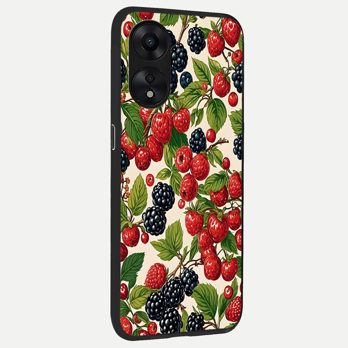 Mixed Berry Collage back cover For Oppo A78 5G slim fit glass case with vibrant aesthetic design