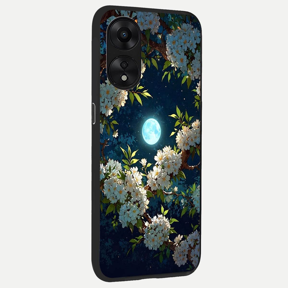 Moonlit Blossom Dream back cover For Oppo A78 5G slim fit glass case with vibrant aesthetic design