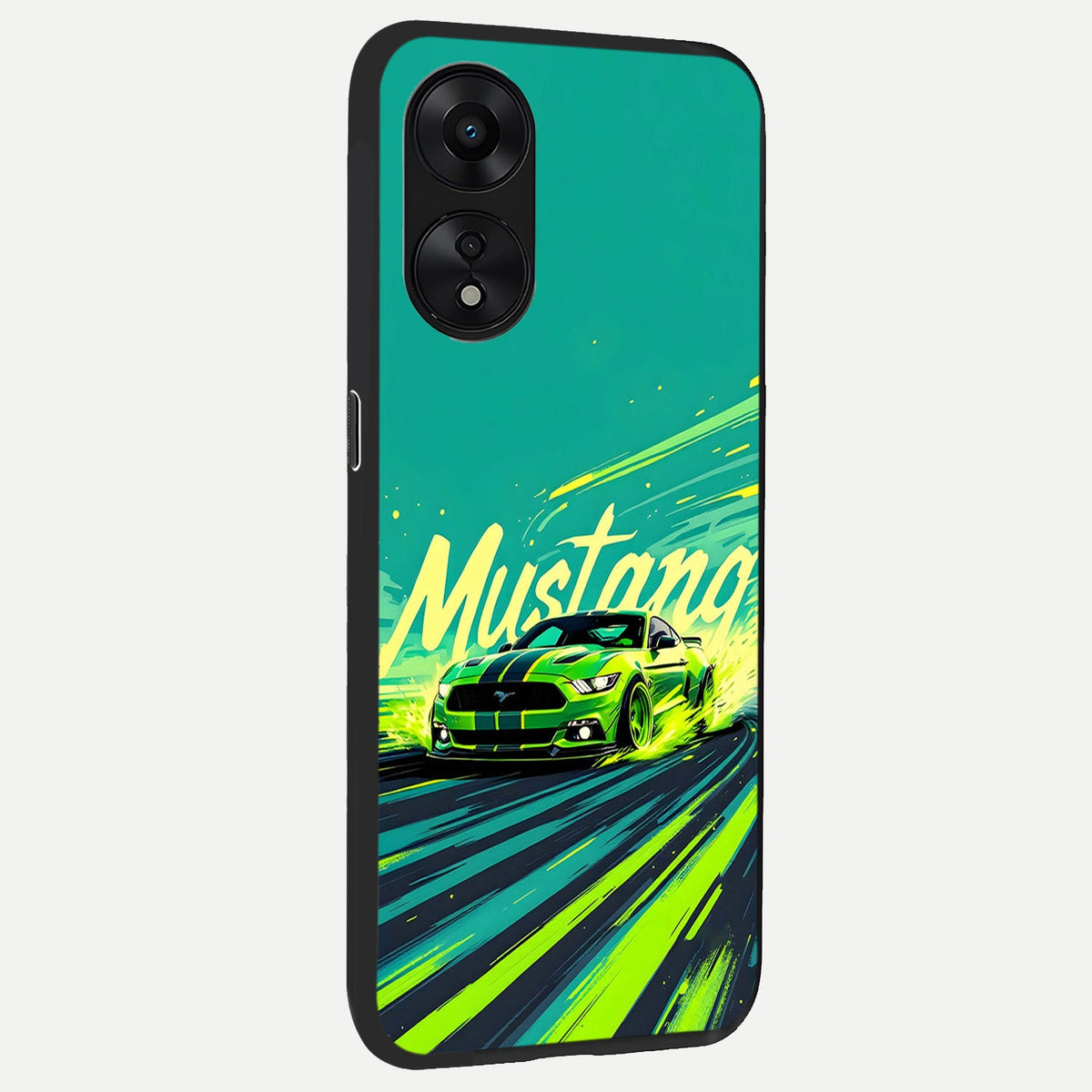 Mustang Bang back cover For Oppo A78 5G slim fit glass case with vibrant aesthetic design