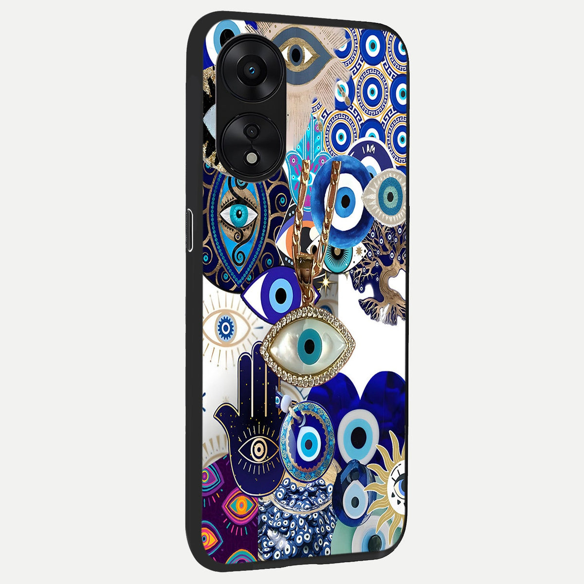 Mystic Charm Eye back cover For Oppo A78 5G slim fit glass case with vibrant aesthetic design