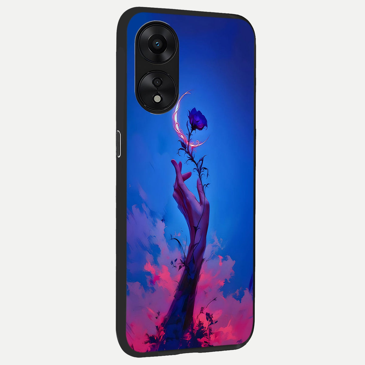 Mystic Hand back cover For Oppo A78 5G slim fit glass case with vibrant aesthetic design