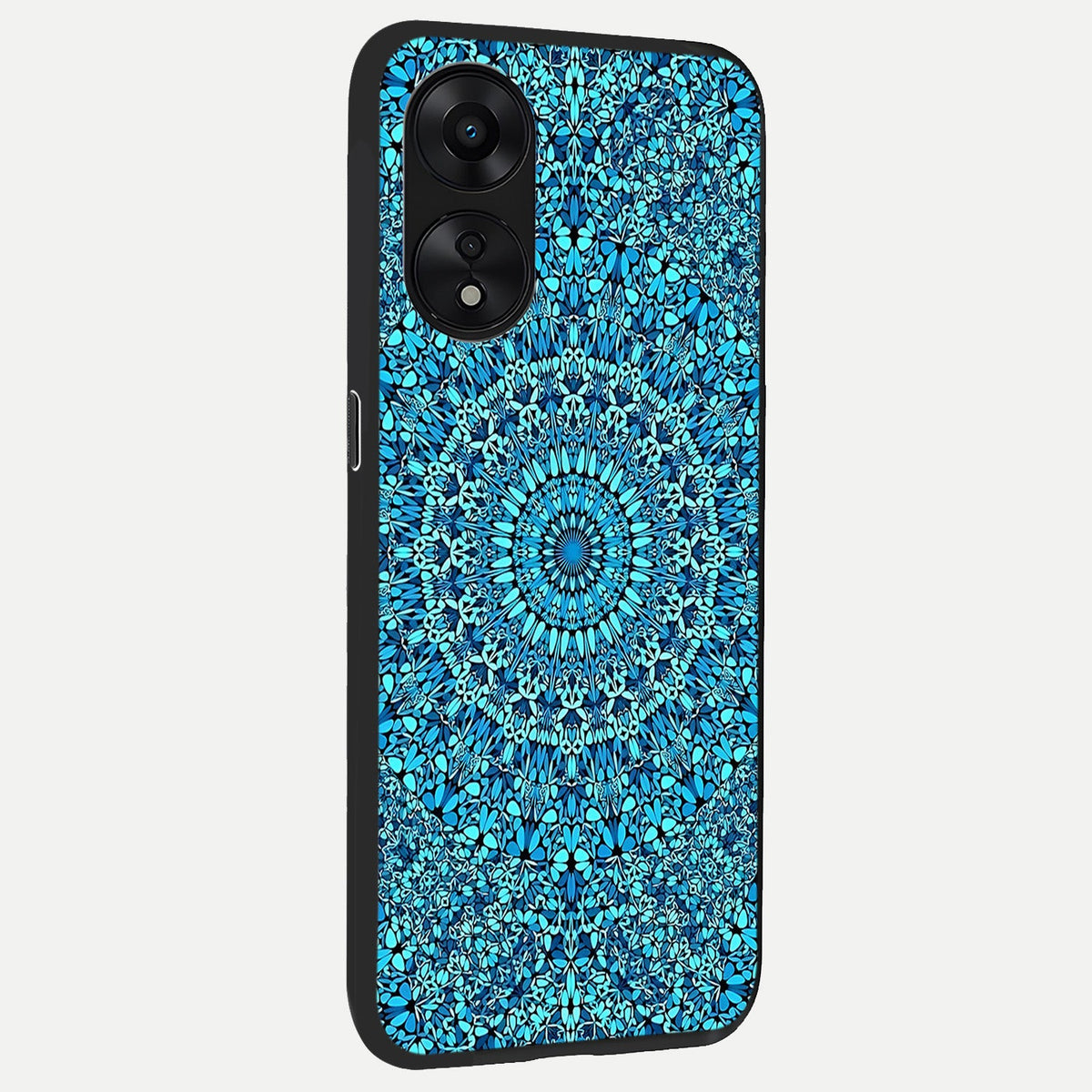 Ocean Bloom Mandala back cover For Oppo A78 5G slim fit glass case with vibrant aesthetic design