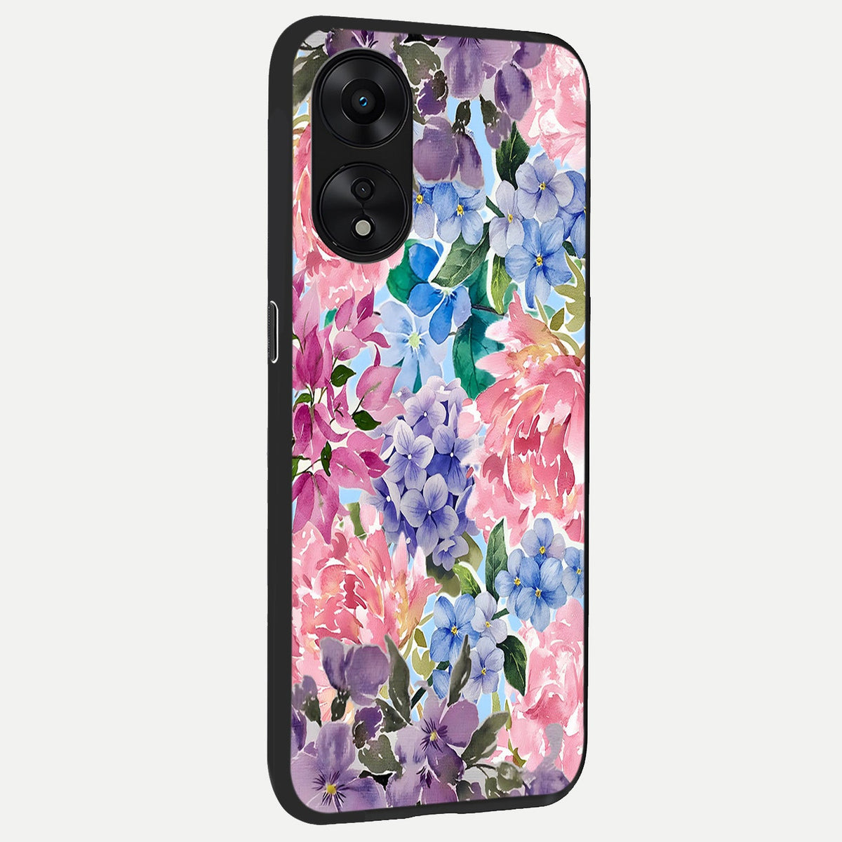 Pastel Floral Mix back cover For Oppo A78 5G slim fit glass case with vibrant aesthetic design