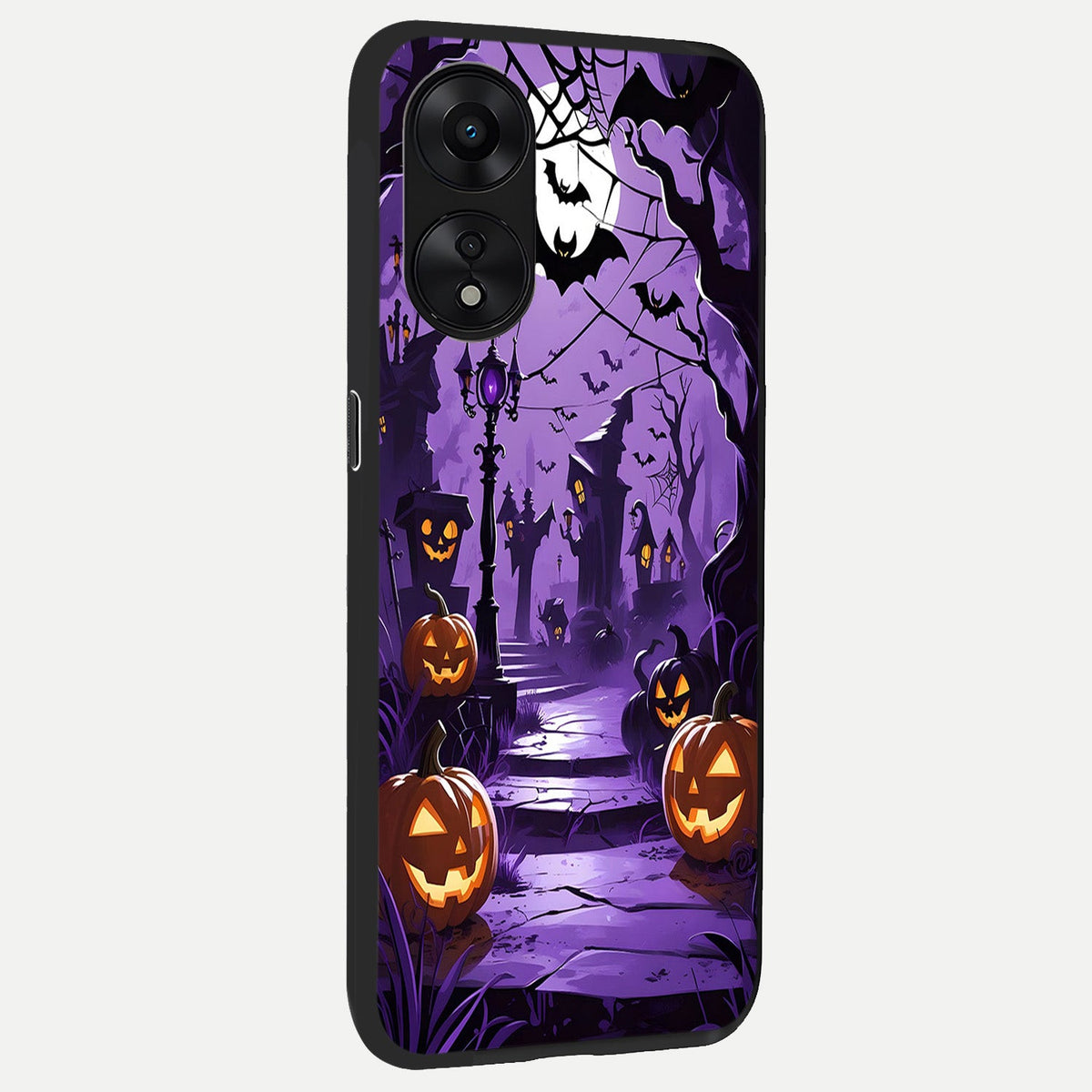 Pumpkin Patch Halloween back cover For Oppo A78 5G slim fit glass case with vibrant aesthetic design