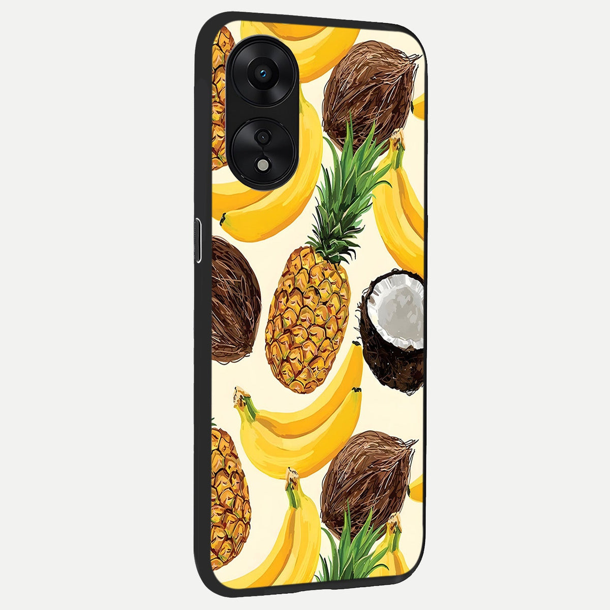Tropical Fruit Mood back cover For Oppo A78 5G slim fit glass case with vibrant aesthetic design