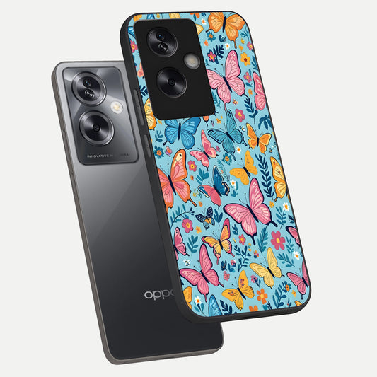Spring Wing Garden phone case For Oppo A79 showing premium glass back cover with detailed artwork