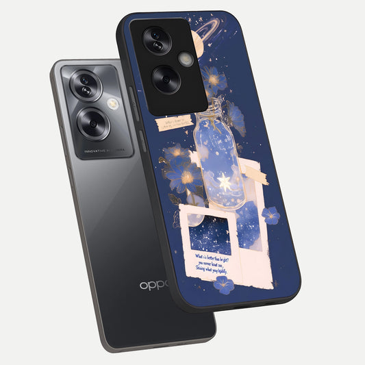 Starlit Cosmic Jar phone case For Oppo A79 showing premium glass back cover with detailed artwork