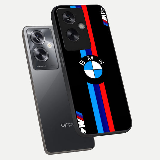 Turbo BMW Beast phone case For Oppo A79 showing premium glass back cover with detailed artwork