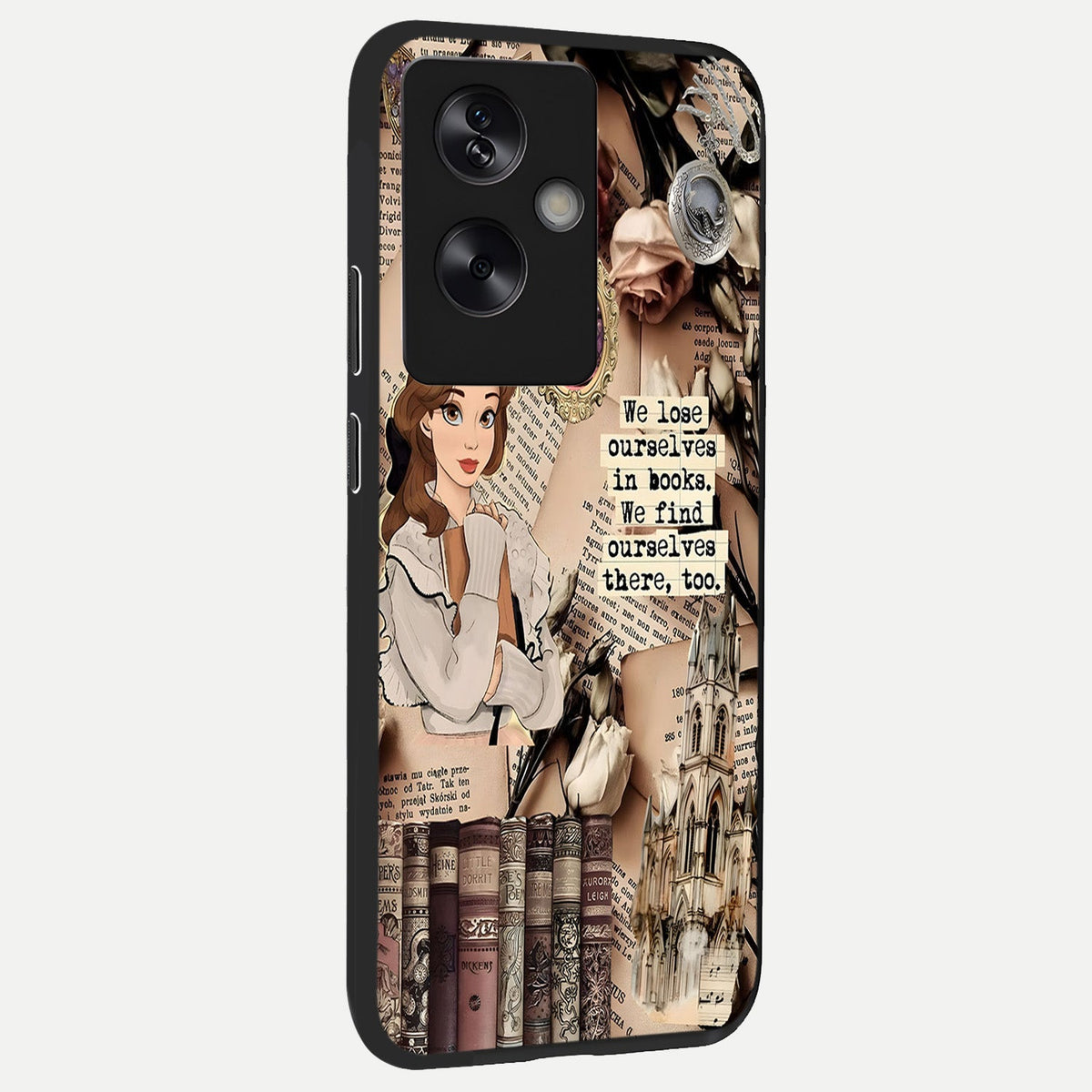 Bookish Dream World back cover For Oppo A79 slim fit glass case with vibrant aesthetic design