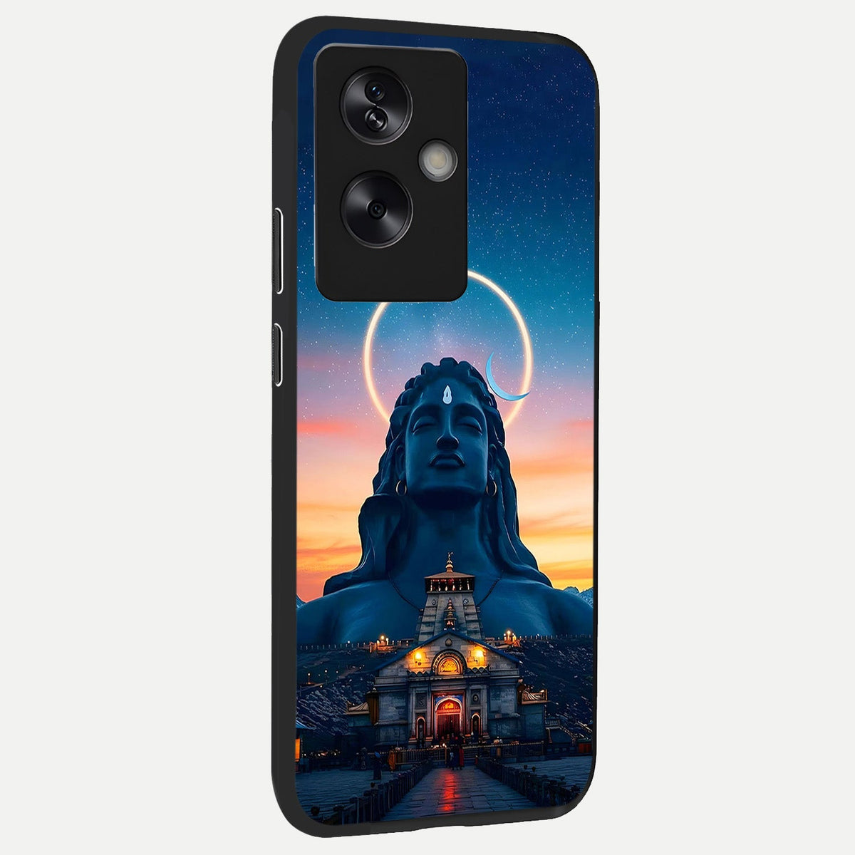 Eternal Shiva Aura back cover For Oppo A79 slim fit glass case with vibrant aesthetic design