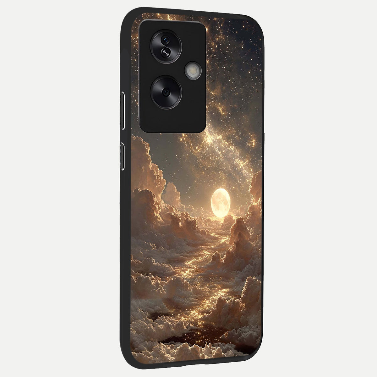 Golden Sky Dream back cover For Oppo A79 slim fit glass case with vibrant aesthetic design