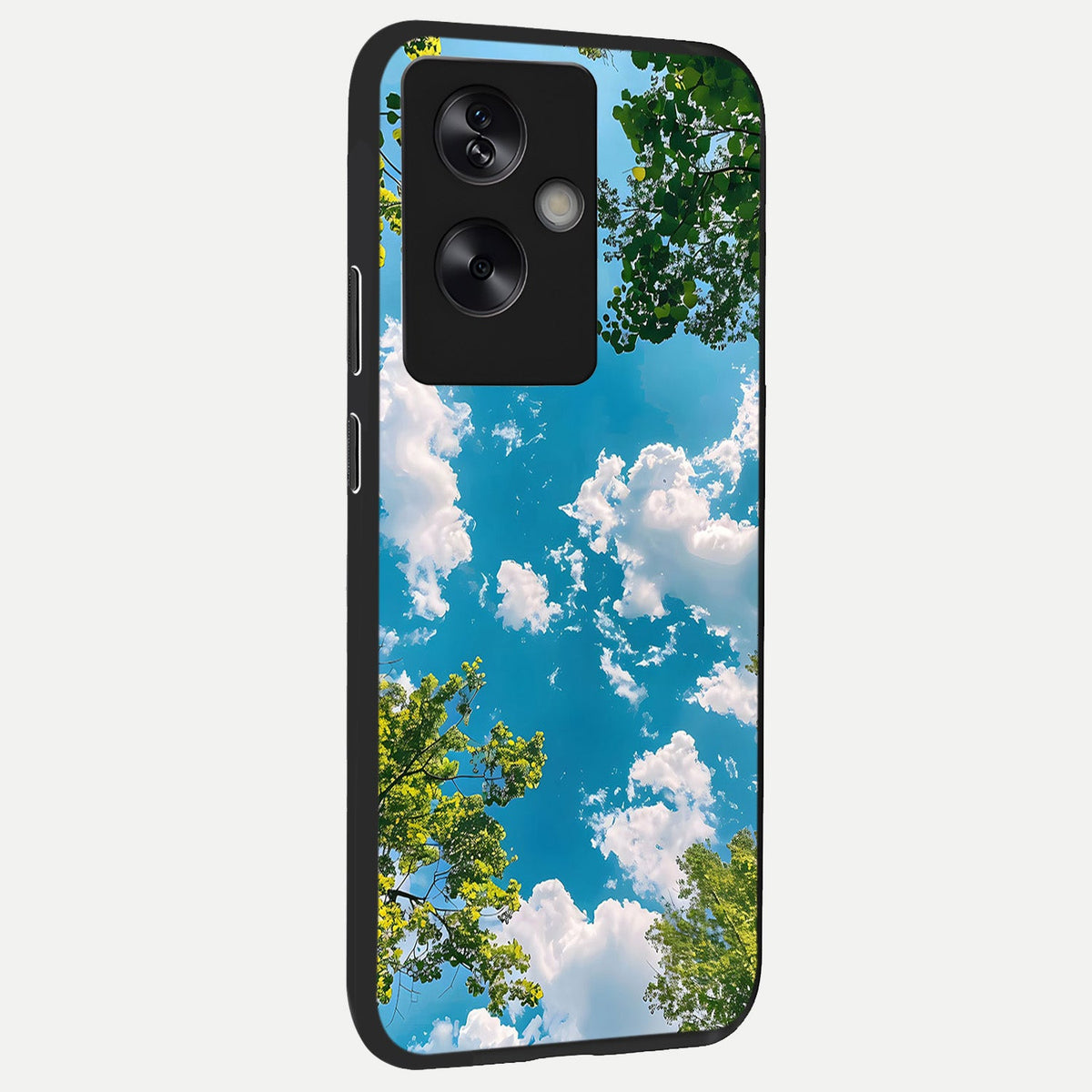 Green Moon Energy back cover For Oppo A79 slim fit glass case with vibrant aesthetic design