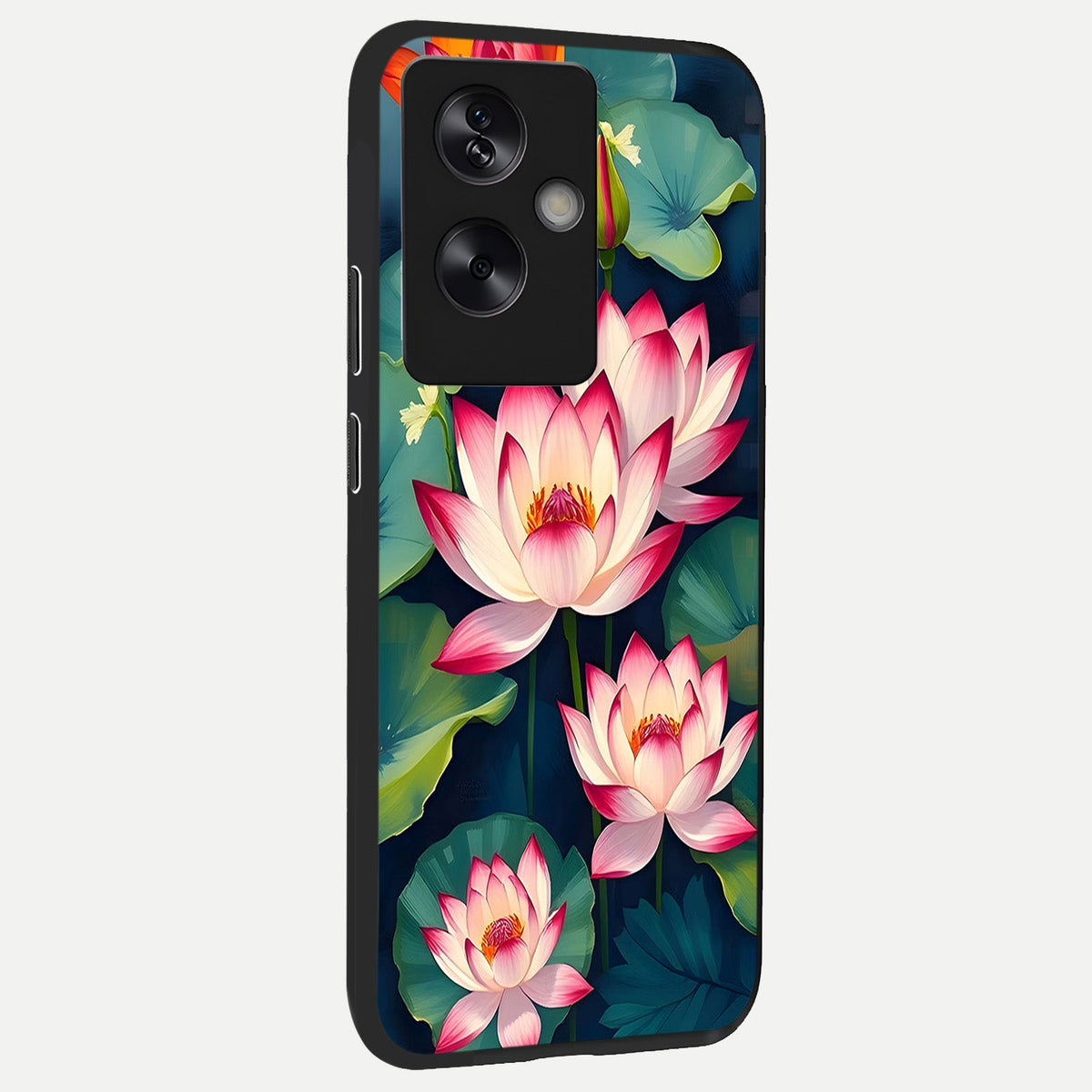 Lotus Dream Serenity back cover For Oppo A79 slim fit glass case with vibrant aesthetic design