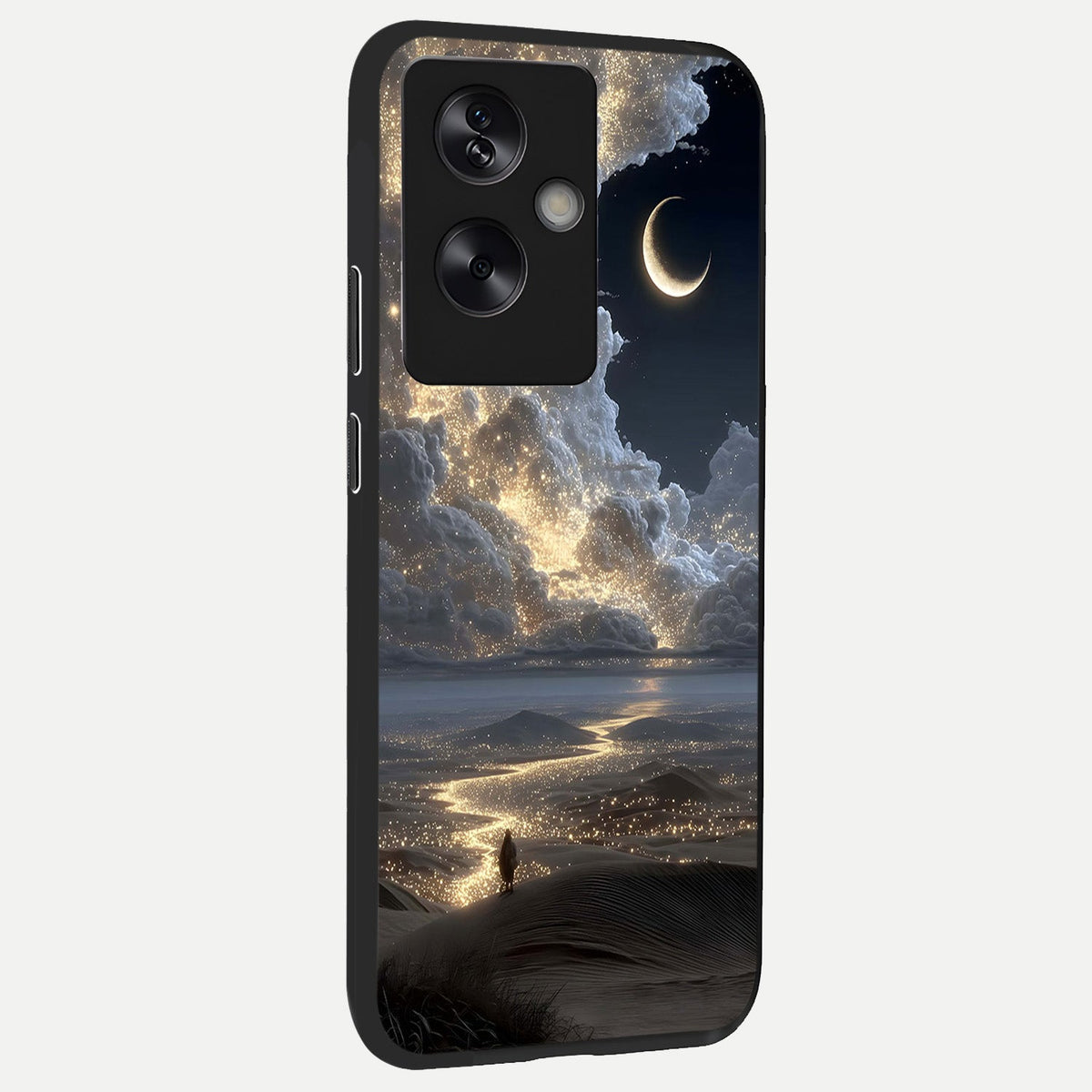 Moonlight Spark Path back cover For Oppo A79 slim fit glass case with vibrant aesthetic design