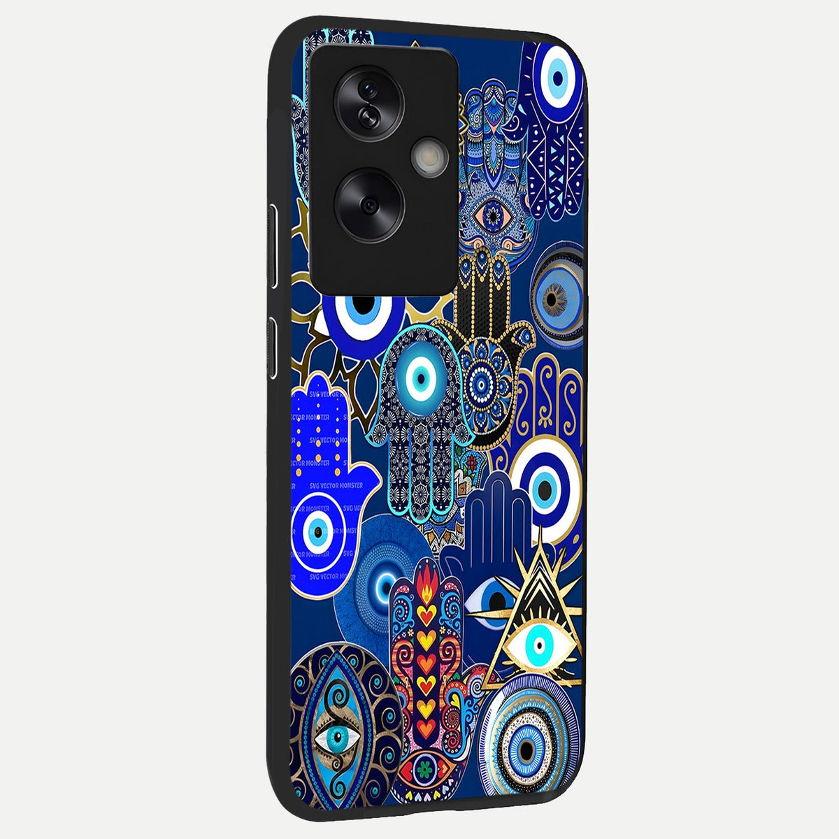 Mystic Palm Guard back cover For Oppo A79 slim fit glass case with vibrant aesthetic design
