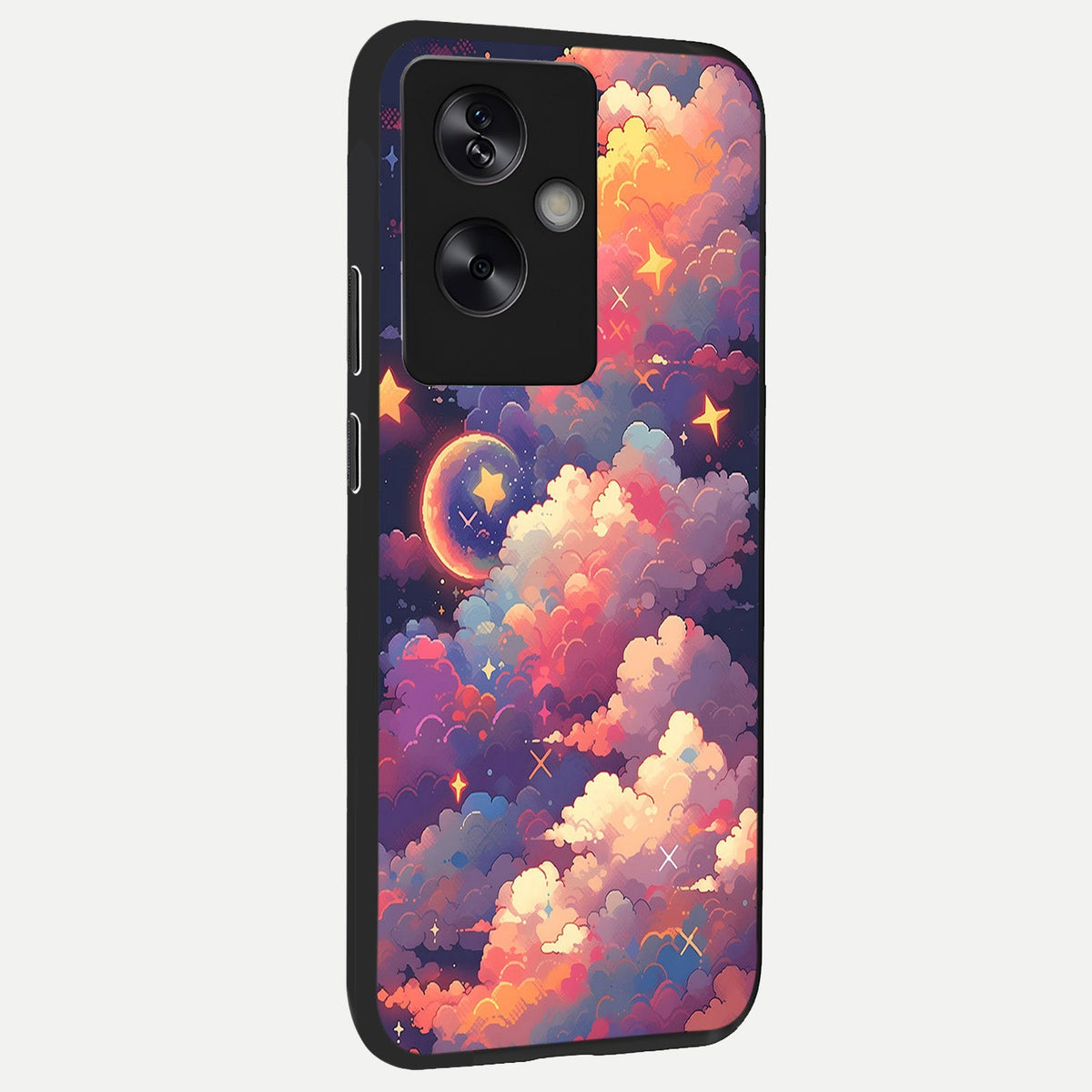 Starlit Dream Clouds back cover For Oppo A79 slim fit glass case with vibrant aesthetic design
