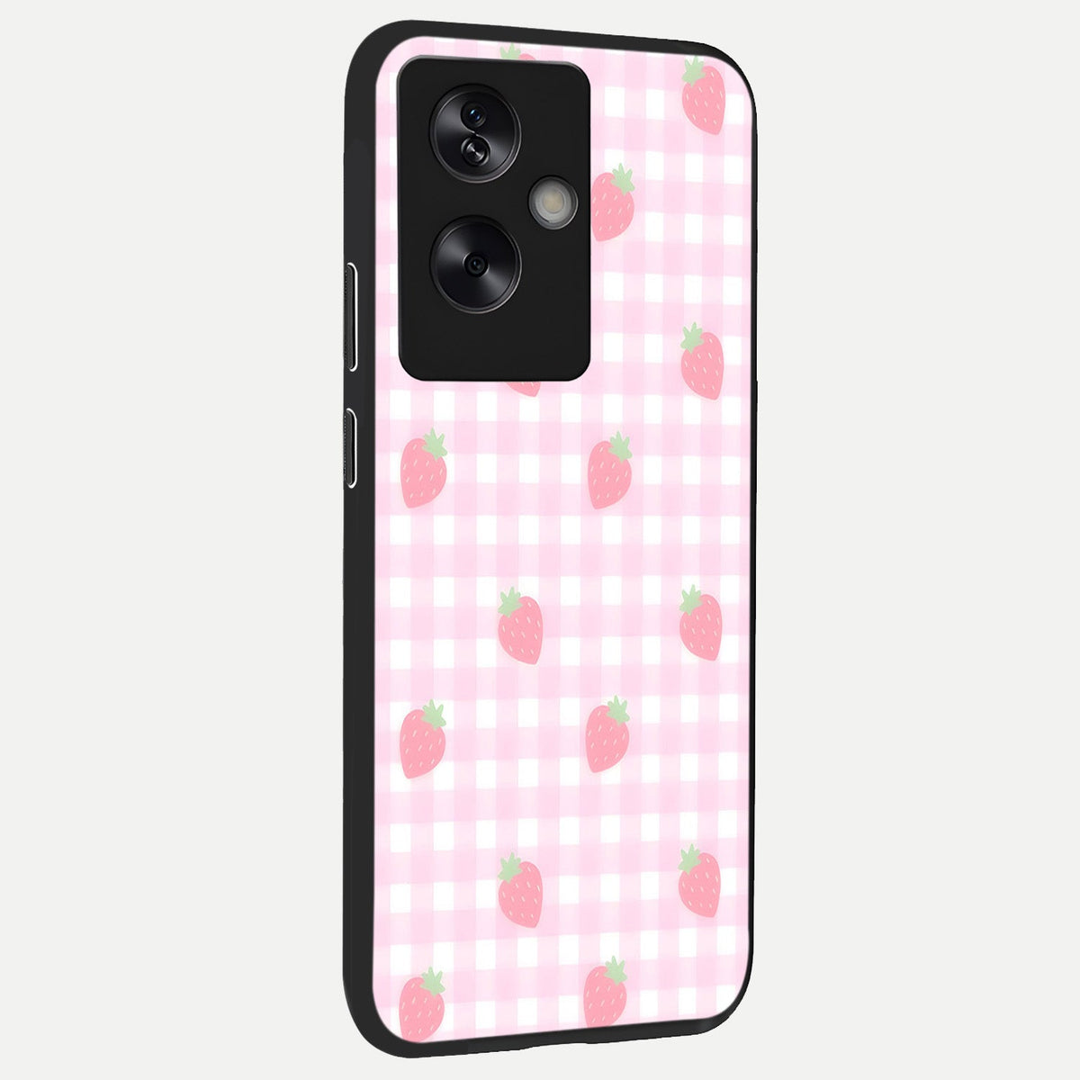 Strawberry Picnic Love back cover For Oppo A79 slim fit glass case with vibrant aesthetic design