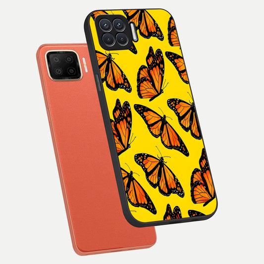Golden Wing Flight phone case For Oppo F17 showing premium glass back cover with detailed artwork