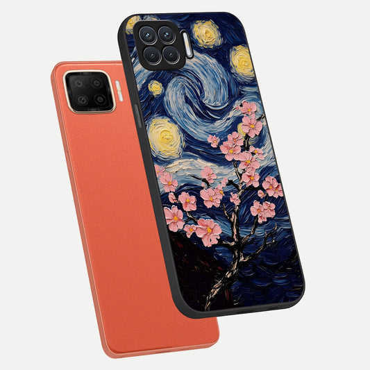 Van Gogh Scenery phone case For Oppo F17 showing premium glass back cover with detailed artwork