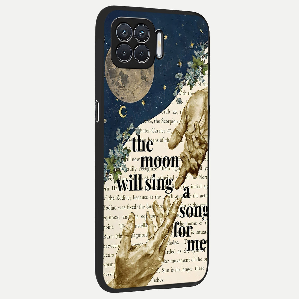 Aesthetic Divine back cover For Oppo F17 slim fit glass case with vibrant aesthetic design