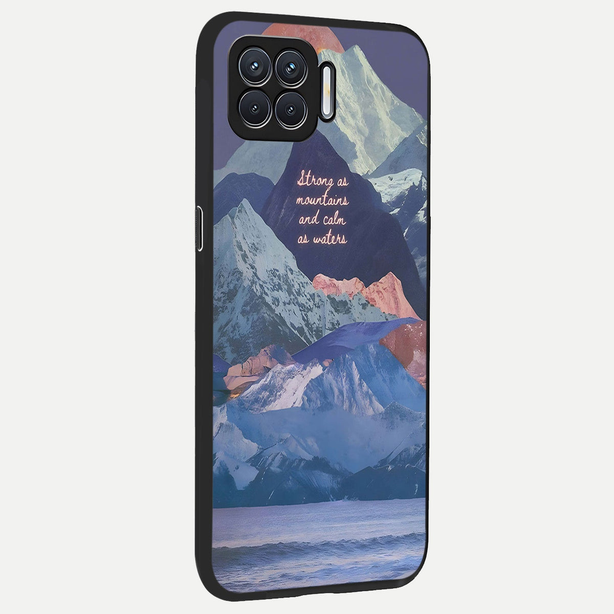 Celestial Mountain Calm back cover For Oppo F17 slim fit glass case with vibrant aesthetic design