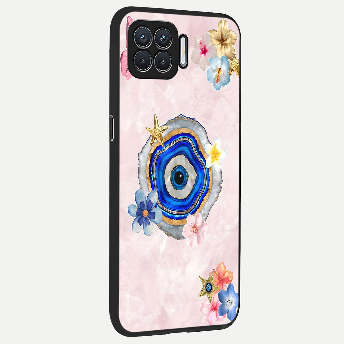Divine Aura Bloom back cover For Oppo F17 slim fit glass case with vibrant aesthetic design