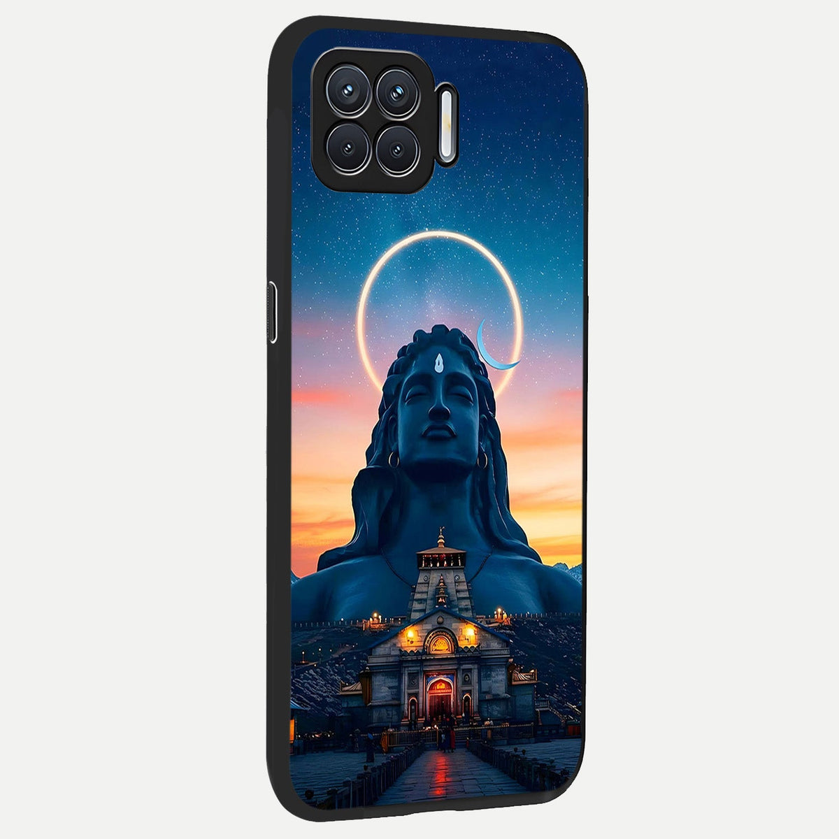 Eternal Shiva Aura back cover For Oppo F17 slim fit glass case with vibrant aesthetic design