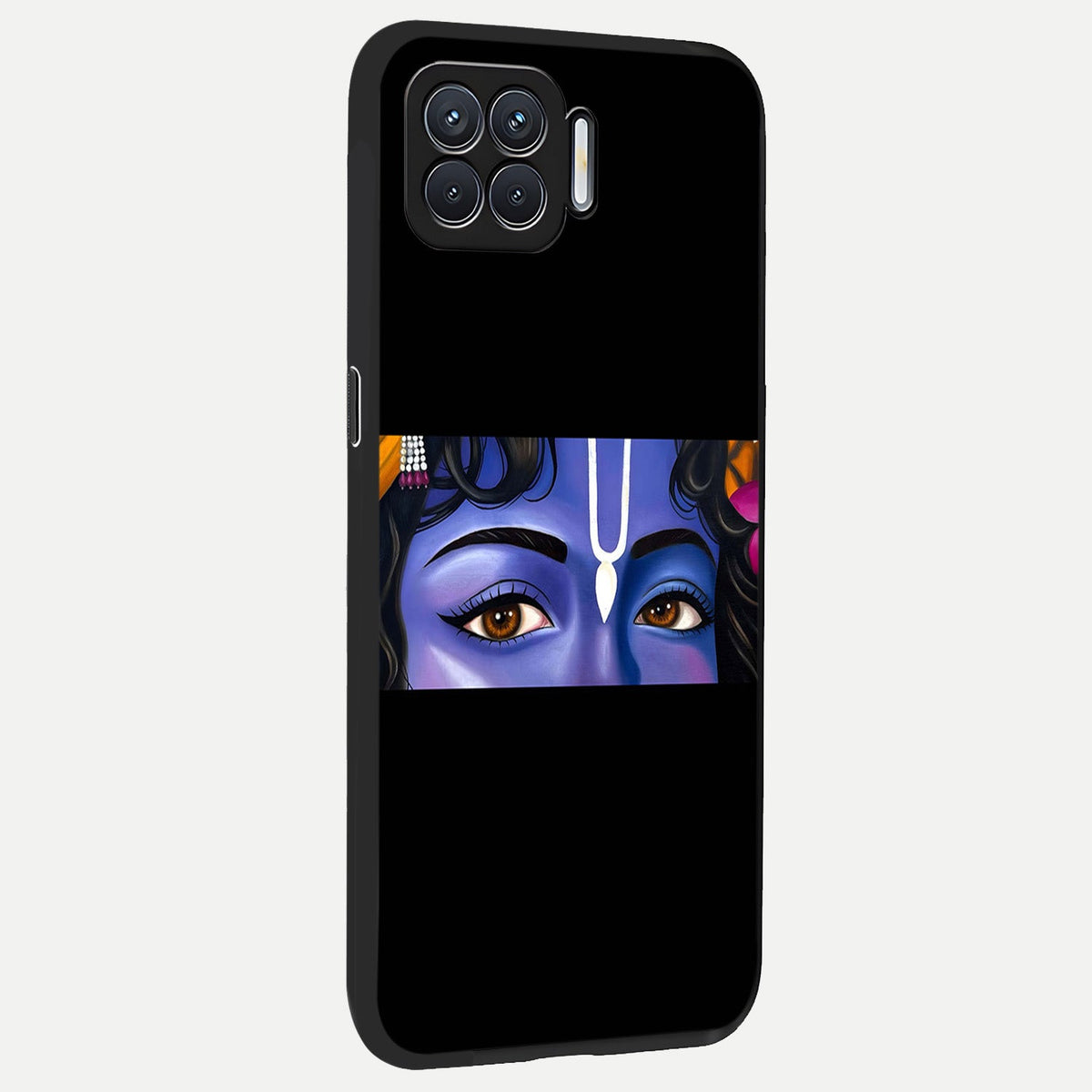 Krishna Eye back cover For Oppo F17 slim fit glass case with vibrant aesthetic design