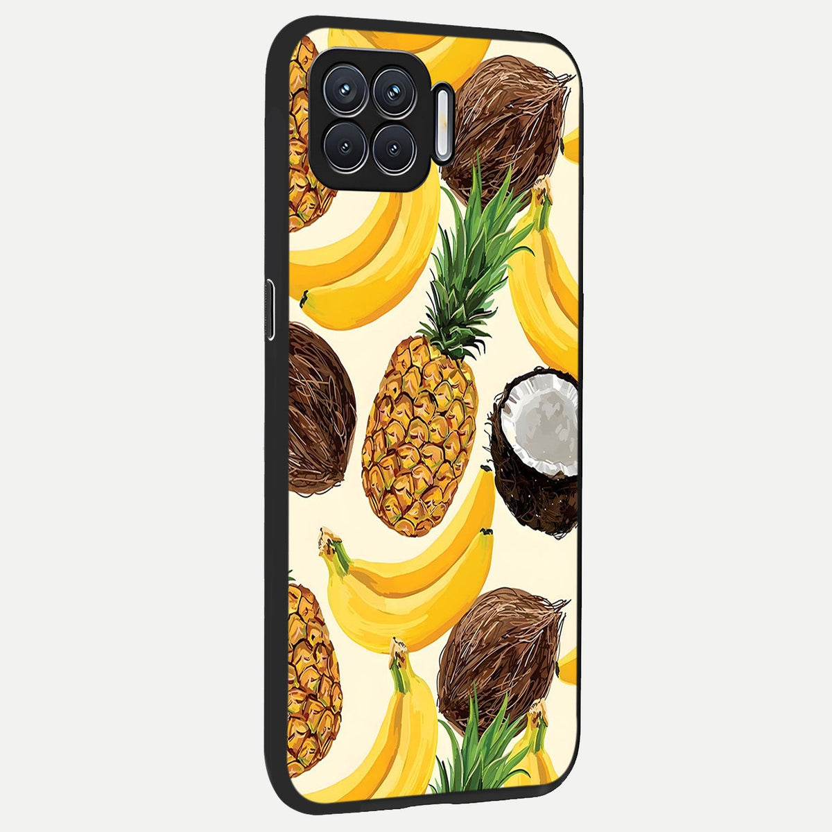 Tropical Fruit Mood back cover For Oppo F17 slim fit glass case with vibrant aesthetic design