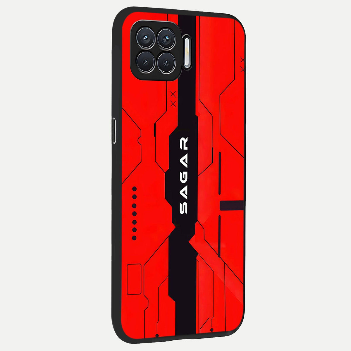 Voltage Rise CYBERPUNK Custom Name back cover For Oppo F17 slim fit personalized glass case with bold cyberpunk design
