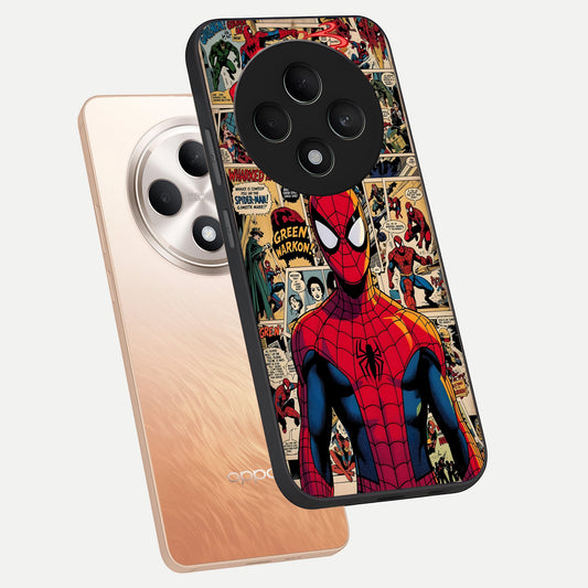 Aesthetic Spider phone case For Oppo F27 5G showing premium glass back cover with detailed artwork