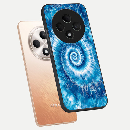 Blue Galaxy Wave phone case For Oppo F27 5G showing premium glass back cover with detailed artwork