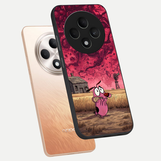 Courage Under Sky phone case For Oppo F27 5G showing premium glass back cover with detailed artwork