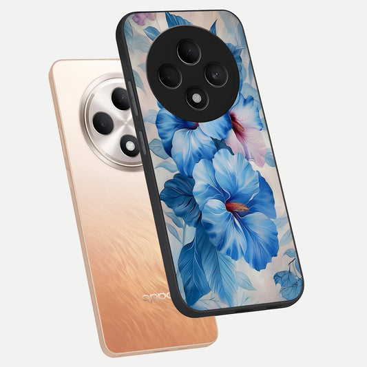 Ocean Hibiscus Grace phone case For Oppo F27 5G showing premium glass back cover with detailed artwork
