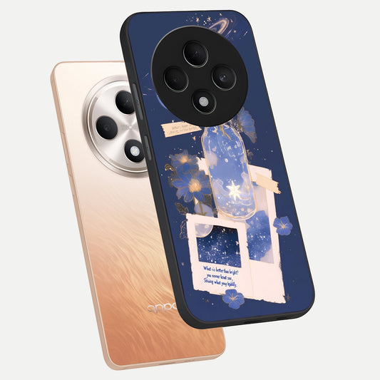 Starlit Cosmic Jar phone case For Oppo F27 5G showing premium glass back cover with detailed artwork