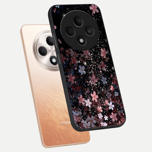 Starlit Flower Dreams phone case For Oppo F27 5G showing premium glass back cover with detailed artwork