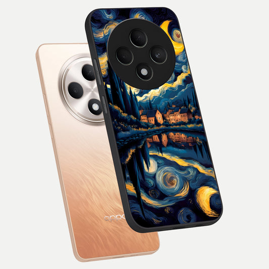 Starry Sky Serenity phone case For Oppo F27 5G showing premium glass back cover with detailed artwork