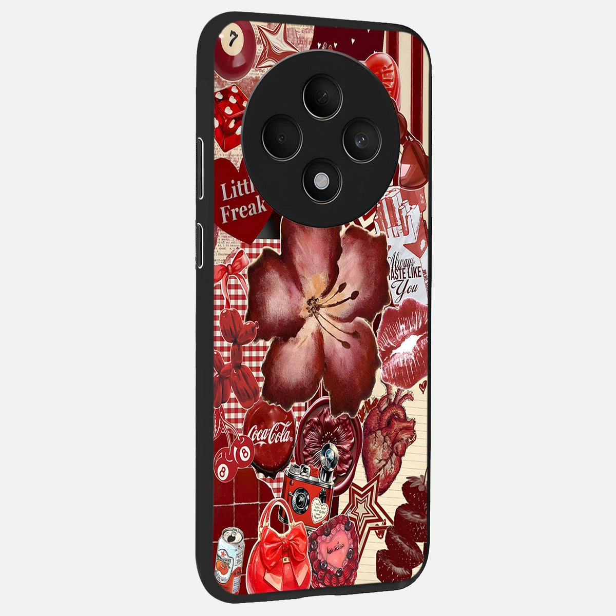 Aesthetic Little Freak back cover For Oppo F27 5G slim fit glass case with vibrant aesthetic design