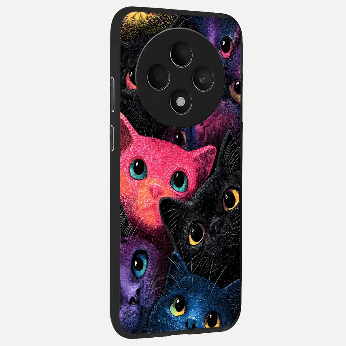 Cosmic Cats Dreams back cover For Oppo F27 5G slim fit glass case with vibrant aesthetic design