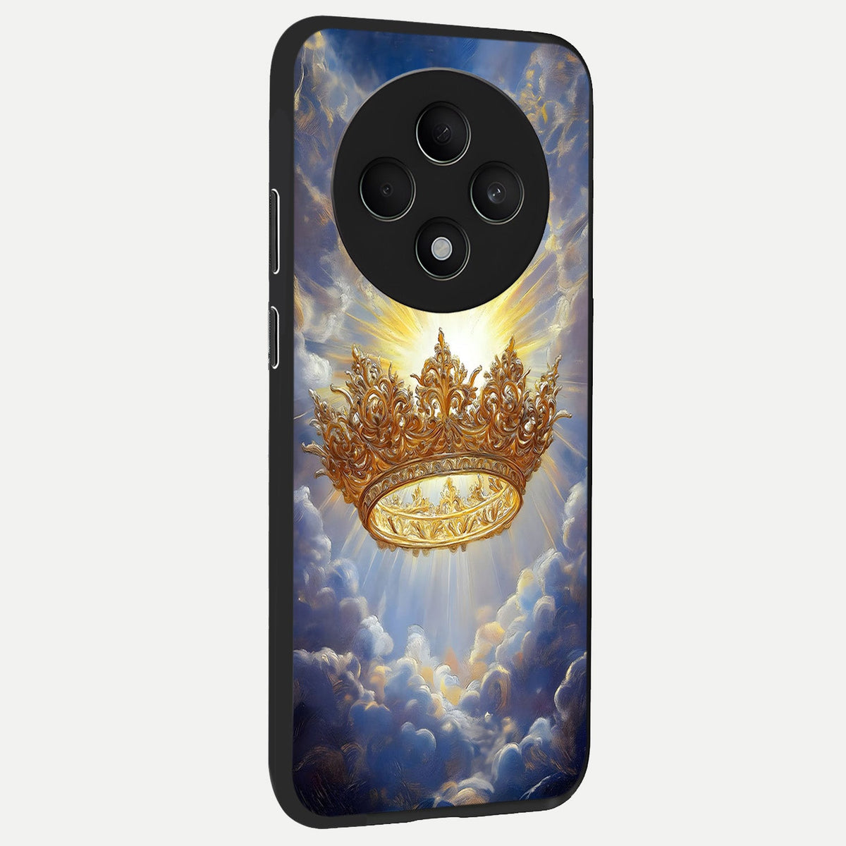 Heavenly Crown Light back cover For Oppo F27 5G slim fit glass case with vibrant aesthetic design