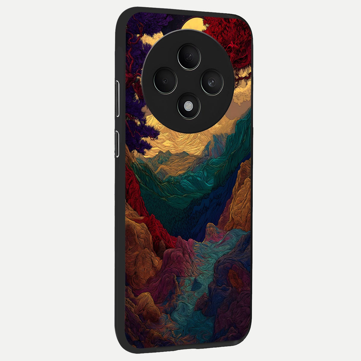 Mystic Valley Light back cover For Oppo F27 5G slim fit glass case with vibrant aesthetic design