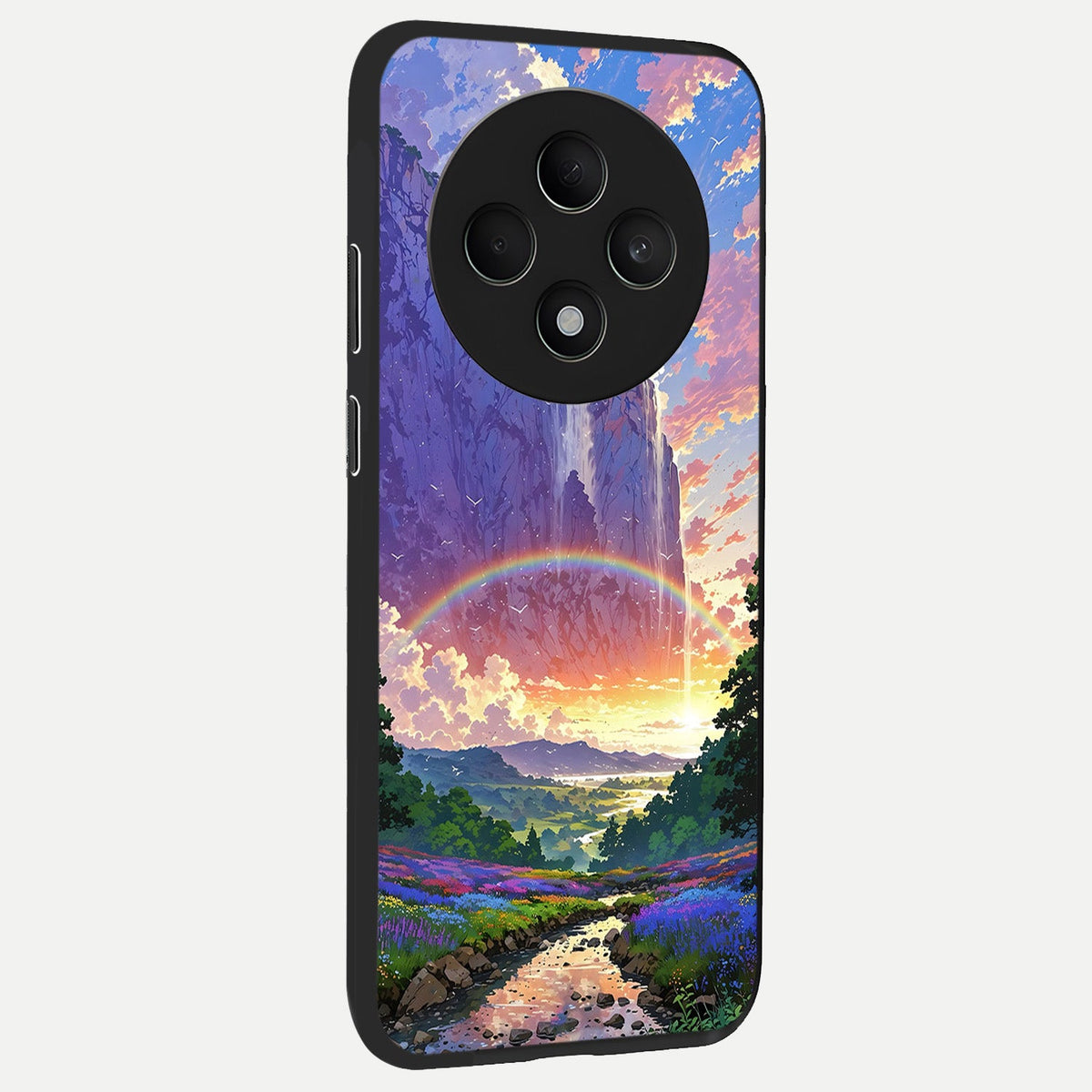 Rainbow Valley Dream back cover For Oppo F27 5G slim fit glass case with vibrant aesthetic design