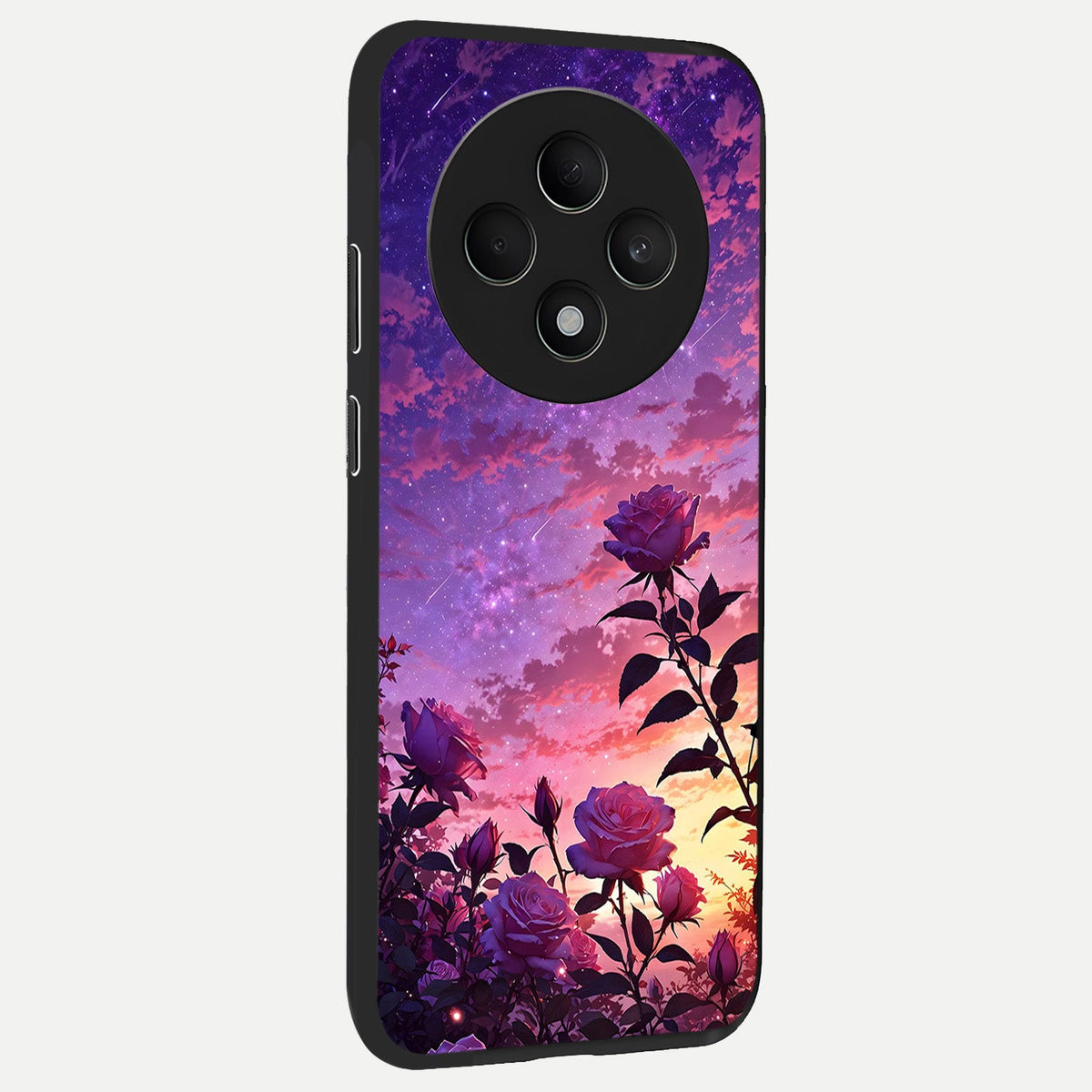 Starlit Rose Twilight back cover For Oppo F27 5G slim fit glass case with vibrant aesthetic design