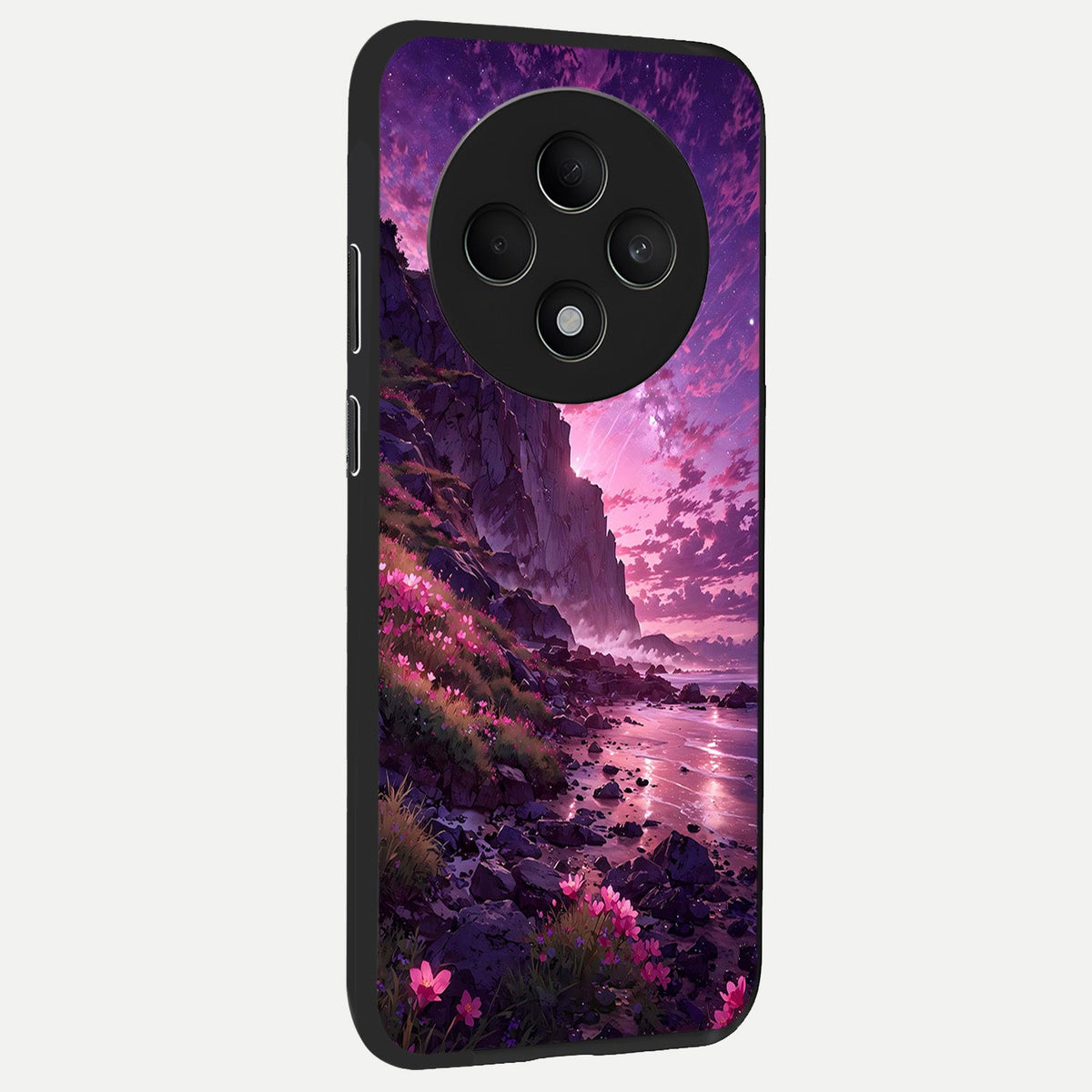 Twilight Blossom Coast back cover For Oppo F27 5G slim fit glass case with vibrant aesthetic design